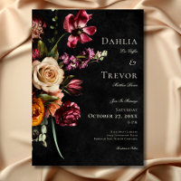 Dunkle elegante Herbstblütenhochzeit