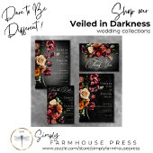 Dunkle elegante Herbstblütenhochzeit Kein Abendess All In One Einladung