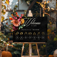 Dunkle Elegante Herbstblütenhochzeit Reihenfolge d