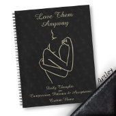 Dunkle Elegante Minimalistische Kalligraphie Liebe Notizblock