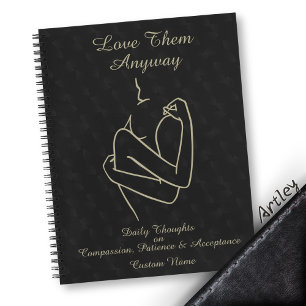 Dunkle Elegante Minimalistische Kalligraphie Liebe Notizblock