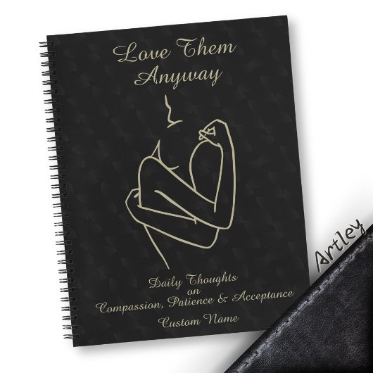 Dunkle Elegante Minimalistische Kalligraphie Liebe Notizblock