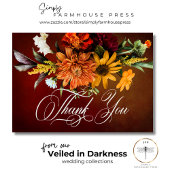 Dunkle Elegante Sommer Sonnenuntergang Blumenblur  Dankeskarte