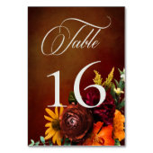 Dunkle elegante Sommersonnenstraße Tischnummer (Vorderseite)