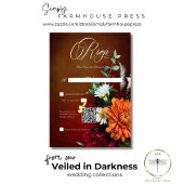 Dunkle elegante Summer Sunset Floral Wedding QR Co RSVP Karte