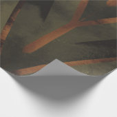 Dunkle Eleganz Orange und grünes Muster Geschenkpapier (Ecke)