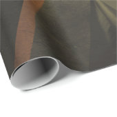 Dunkle Eleganz Orange und grünes Muster Geschenkpapier (Rolleneckpunkt)