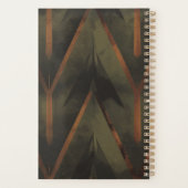 Dunkle Eleganz Orange und grünes Muster Planer (Rückseite)