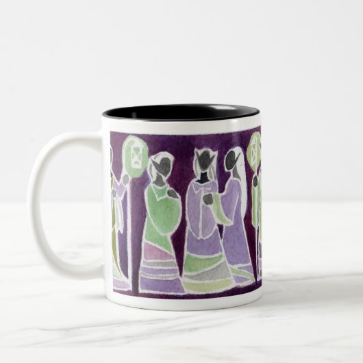 Dunkle Elven Laternen-Tasse Zweifarbige Tasse (Links)