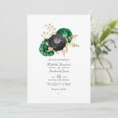 Dunkle Emerald- und Gold Floral QR Code UAWG Weddi Einladung (Stehend Vorderseite)