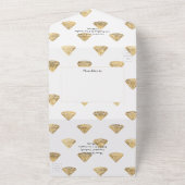 Dunkle Emerald- und Goldblumenhochzeit All In One Einladung (Außenbereich)