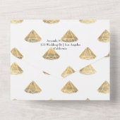 Dunkle Emerald- und Goldblumenhochzeit All In One Einladung (Rückseite)