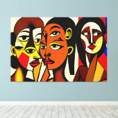 Dunkle Engel, kubistische Kunst Leinwanddruck (Insitu (Holzboden))