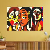 Dunkle Engel, kubistische Kunst Leinwanddruck (Insitu (Wohnzimmer))