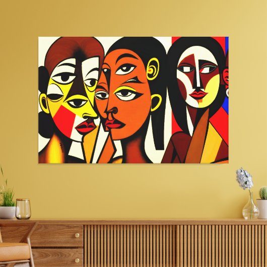 Dunkle Engel, kubistische Kunst Leinwanddruck (Insitu (Wohnzimmer))