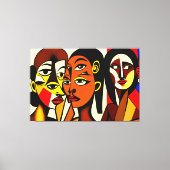 Dunkle Engel, kubistische Kunst Leinwanddruck (Vorderseite)