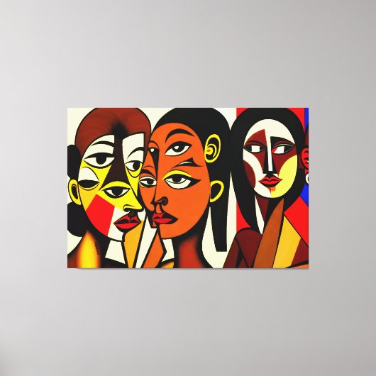 Dunkle Engel, kubistische Kunst Leinwanddruck (Vorderseite)