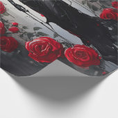 Dunkle Engel-Tränen, Göttlichkeit und Rote Rosen Geschenkpapier (Ecke)