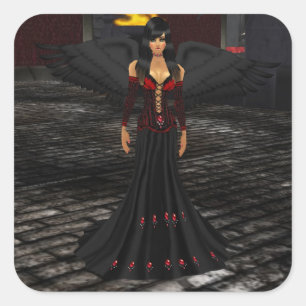 Dunkle Engels-Aufkleber Quadratischer Aufkleber