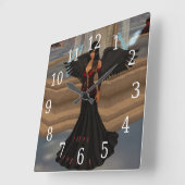 Dunkle Engels-Liebe-Uhr Quadratische Wanduhr (Winkel)