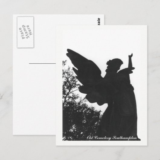 Dunkle Engels-Statue-alter Postkarte (Vorne/Hinten)