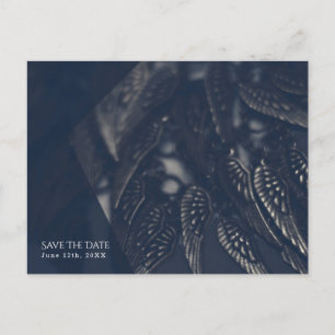 Dunkle Engelsflügel Gothic Glam Chic Save the Date Ankündigungspostkarte