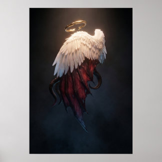 Dunkle Engelsflügel Wandkunst – Himmlisch & Gefall Poster