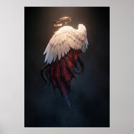 Dunkle Engelsflügel Wandkunst – Himmlisch & Gefall Poster (Vorne)