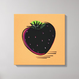 Dunkle Erdbeere – Minimale Grafik Kunst  Leinwanddruck