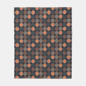 Dunkle Erde Geometrisches Kreis-Punkte-Design Fleecedecke (Vorderseite)