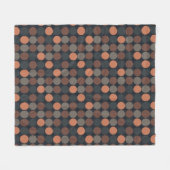 Dunkle Erde Geometrisches Kreis-Punkte-Design Fleecedecke (Vorderseite (Horizontal))
