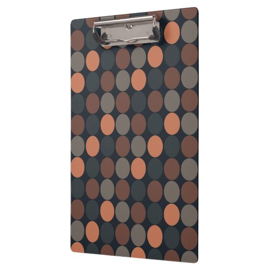 Dunkle Erde Geometrisches Kreis-Punkte-Design Klemmbrett (Links)