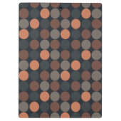 Dunkle Erde Geometrisches Kreis-Punkte-Design Klemmbrett (Rückseite)