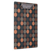 Dunkle Erde Geometrisches Kreis-Punkte-Design Klemmbrett (Rechts)