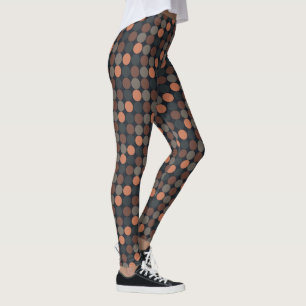 Dunkle Erde Geometrisches Kreis-Punkte-Design  Leggings