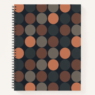 Dunkle Erde Geometrisches Kreis-Punkte-Design Notizblock