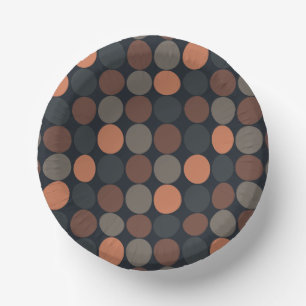 Dunkle Erde Geometrisches Kreis-Punkte-Design Pappteller