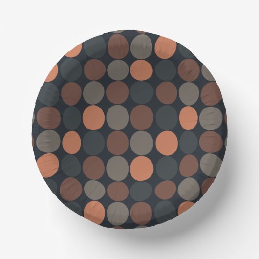 Dunkle Erde Geometrisches Kreis-Punkte-Design Pappteller (Vorderseite)