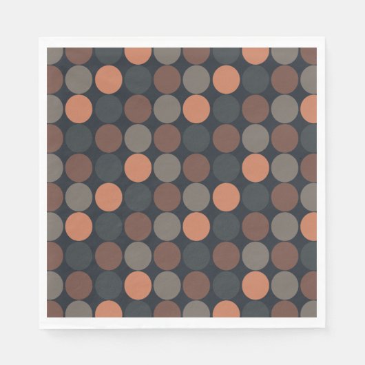 Dunkle Erde Geometrisches Kreis-Punkte-Design Serviette (Vorderseite)