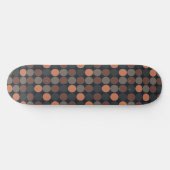 Dunkle Erde Geometrisches Kreis-Punkte-Design Skateboard (Horizontal)