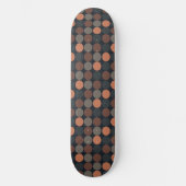 Dunkle Erde Geometrisches Kreis-Punkte-Design Skateboard (Vorderseite)