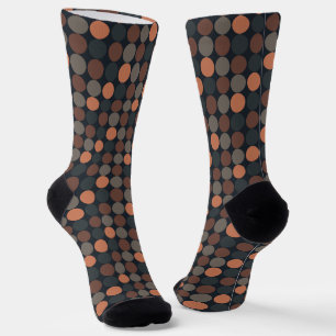 Dunkle Erde Geometrisches Kreis-Punkte-Design  Socken