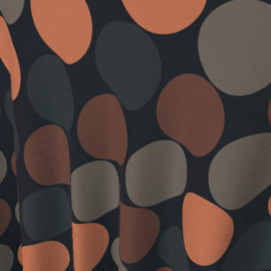 Dunkle Erde Geometrisches Kreis-Punkte-Design  Stoff