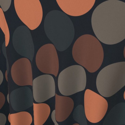 Dunkle Erde Geometrisches Kreis-Punkte-Design Stoff
