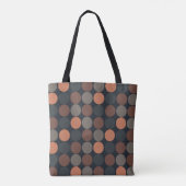 Dunkle Erde Geometrisches Kreis-Punkte-Design Tasche (Rückseite)