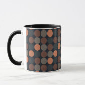 Dunkle Erde Geometrisches Kreis-Punkte-Design Tasse (Links)