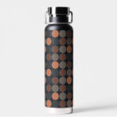 Dunkle Erde Geometrisches Kreis-Punkte-Design Trinkflasche (Rückseite)