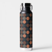 Dunkle Erde Geometrisches Kreis-Punkte-Design Trinkflasche (Vorne)