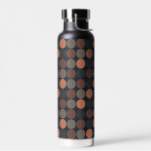 Dunkle Erde Geometrisches Kreis-Punkte-Design Trinkflasche (Links)