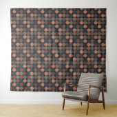 Dunkle Erde Geometrisches Kreis-Punkte-Design Wandteppich (Beispiel (Horizontal))